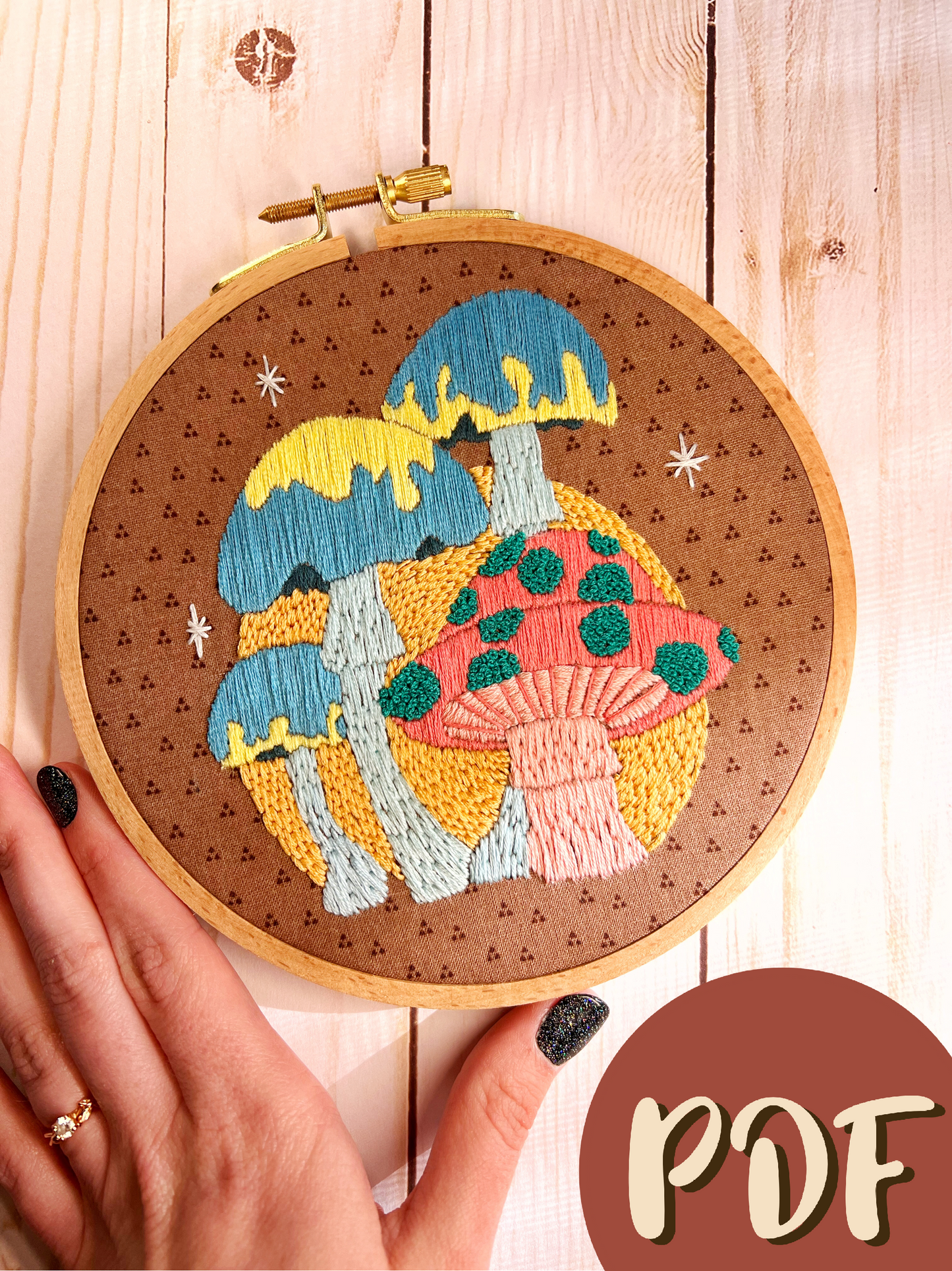 Funky Mushroom 6 Inch Pattern