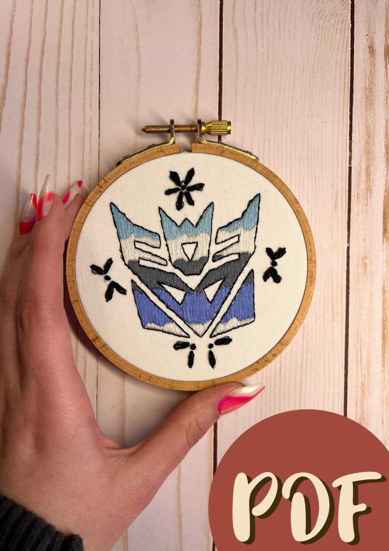 Transformers Inspired Decepticon 4 Inch Embroidery Pattern