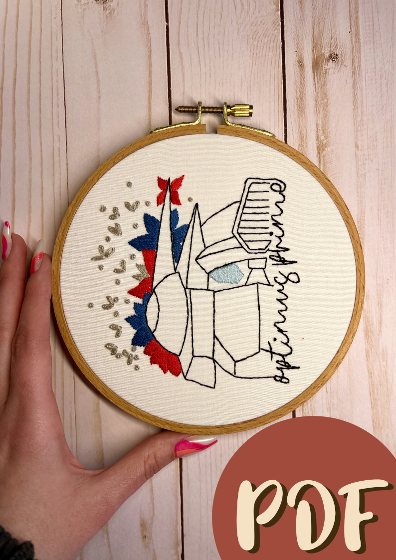 Transformers Inspired Optimus Prime 6 Inch Embroidery Pattern
