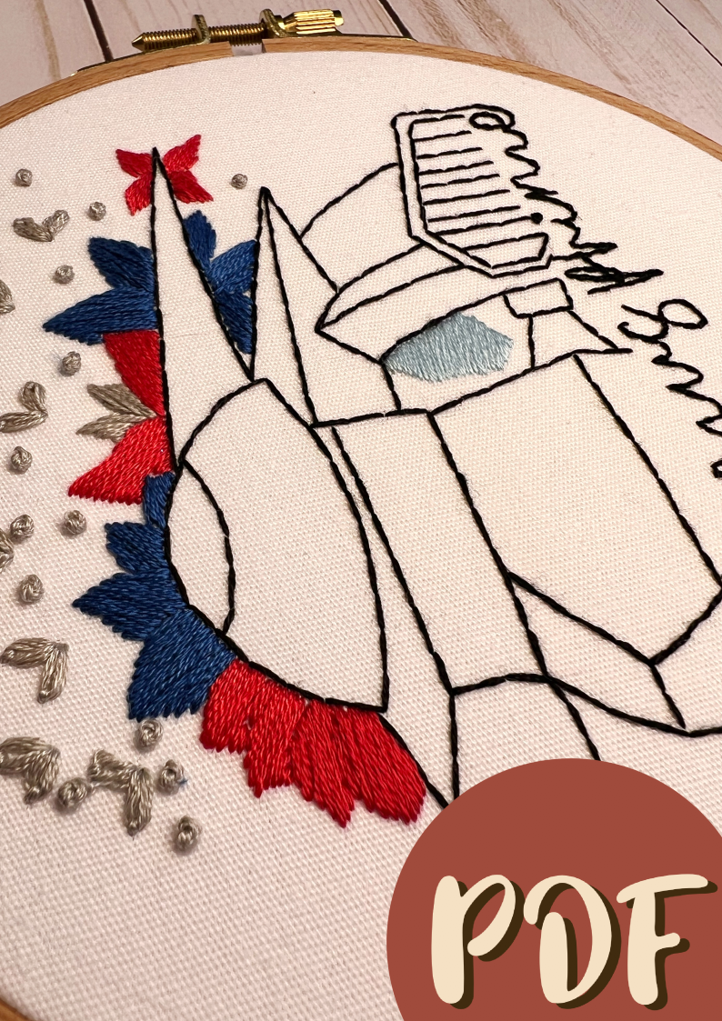 Transformers Inspired Optimus Prime 6 Inch Embroidery Pattern – Jessa Makes