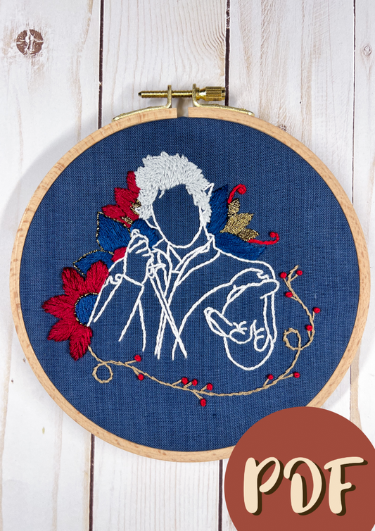 Baldur's Gate Astarion Inspired Embroidery Pattern