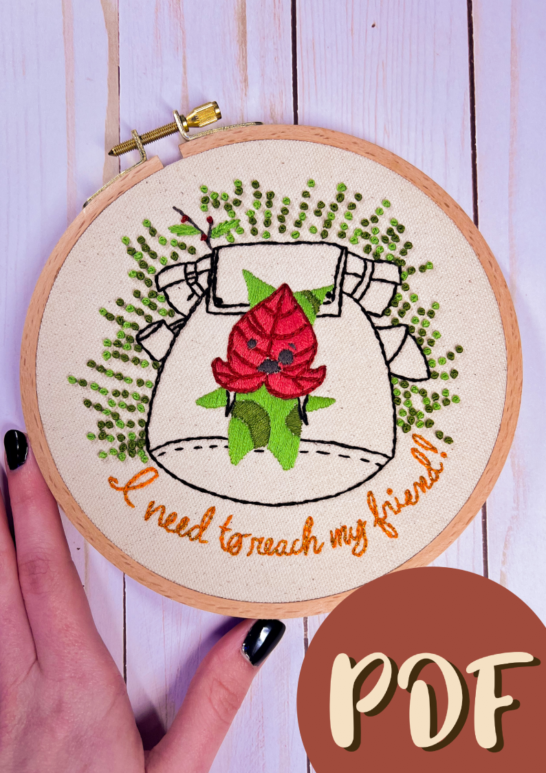 Tears of the Kingdom Inspired Korok "I need to reach my friend!" Embroidery Pattern