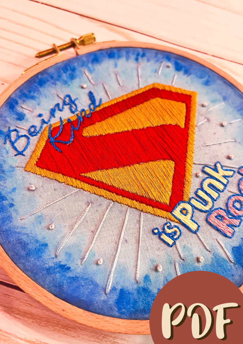 Superman Punk Rock Inspired Embroidery Pattern