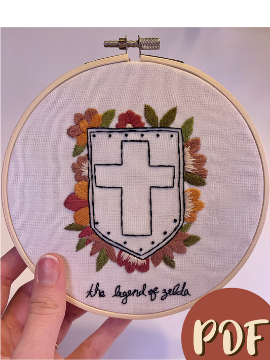 Original legend of Zelda Shield 6 Inch Pattern