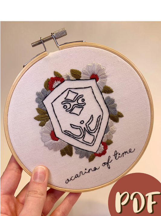 Ocarina of Time Mirror Shield 6 Inch Pattern