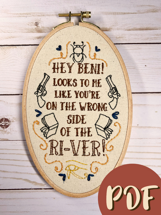 The Mummy Inspired Rick O'Connell Embroidery Pattern