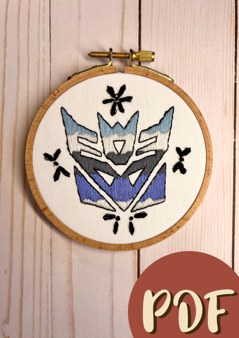 Transformers Inspired Decepticon 4 Inch Embroidery Pattern