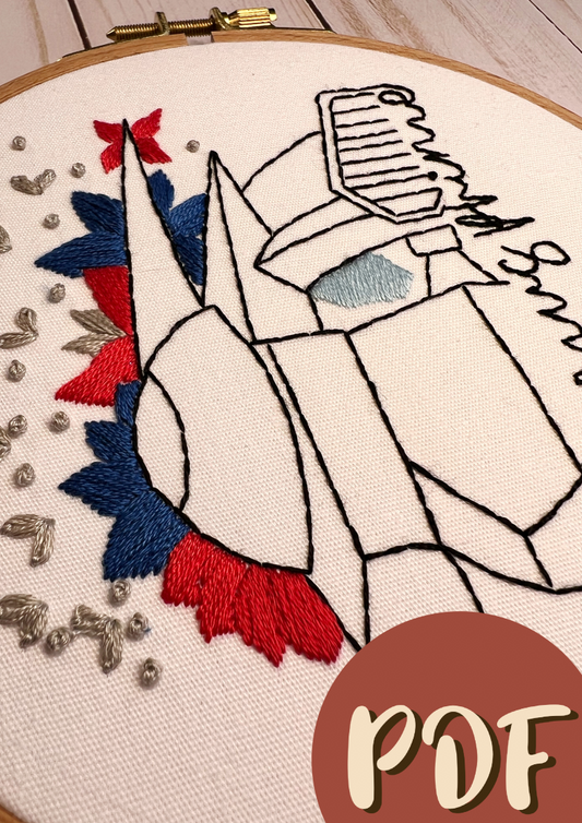 Transformers Inspired Optimus Prime 6 Inch Embroidery Pattern