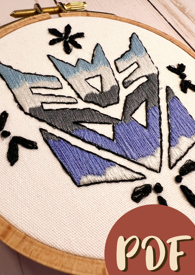 Transformers Inspired Decepticon 4 Inch Embroidery Pattern