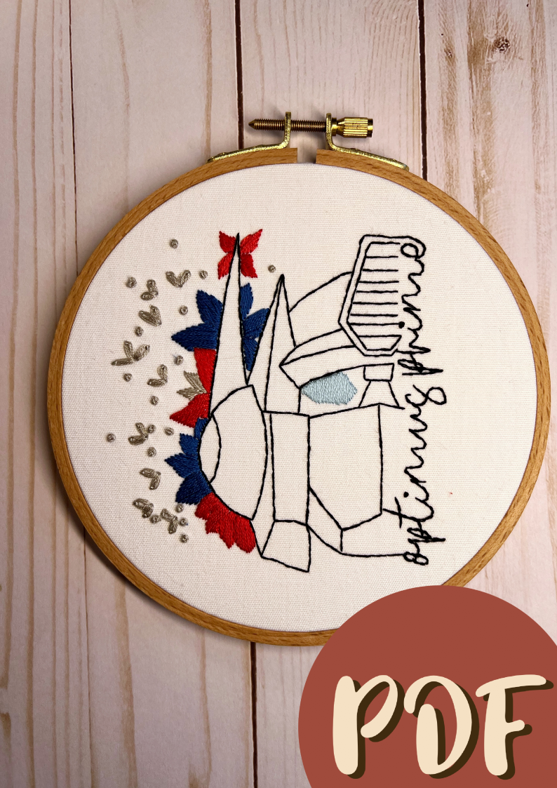 Transformers Inspired Optimus Prime 6 Inch Embroidery Pattern